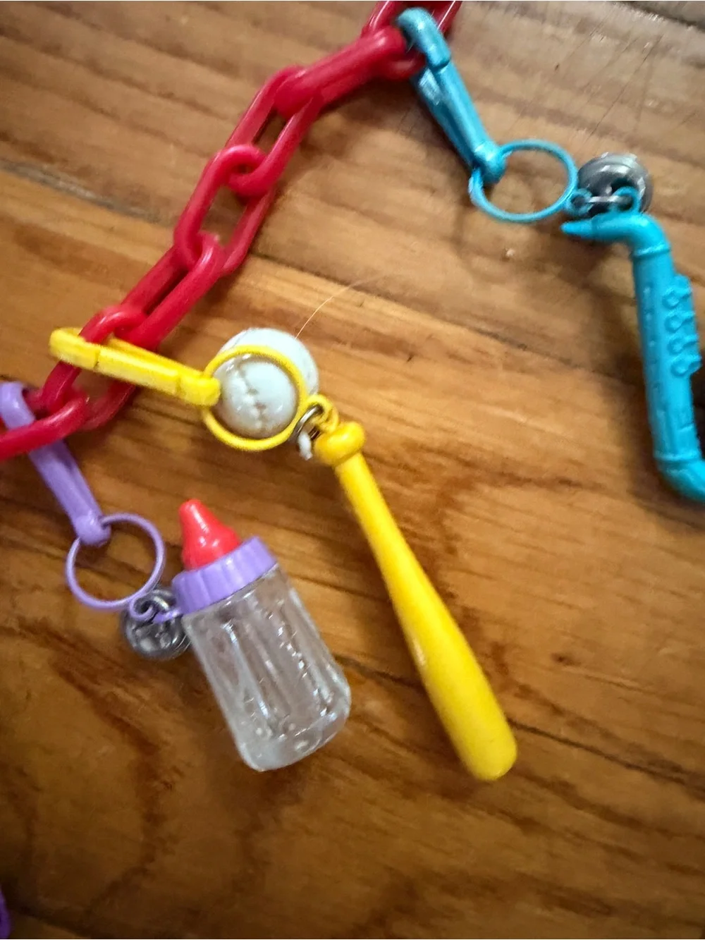 Vintage plastic bell Charm Necklace/belt